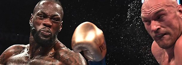 US boxer Deontay Wilder in action in a heavyweight bout