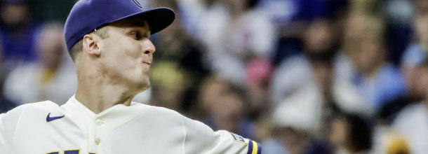 Milwaukee Brewers starting pitcher Misiorowski in action in an MLB game