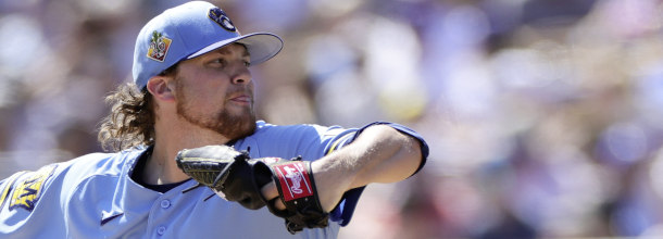 Milwaukee Brewers pitcher Chad Patrick in action in an MLB game