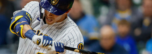 Milwaukee Brewers batter Christian Yelich hits a home run in Major League Baseball