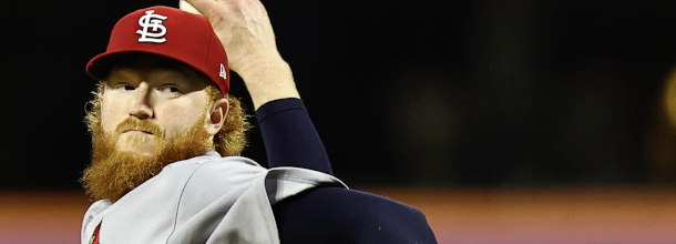 St.Louis Cardinals starting pitcher May in action in an MLB game