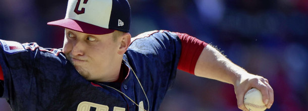Cleveland Guardians starting pitcher Parker Messick in action in an MLB game