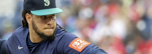 Seattle Mariners starting pitcher Luis Castillo in action in an MLB game