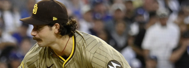 San Diego Padres pitcher Dylan Cease in action in an MLB game