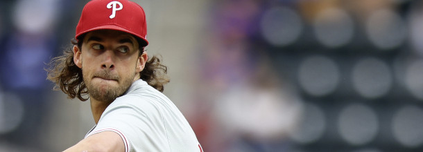 Philadelphia Phillies starting pitcher Nola in action in an MLB game