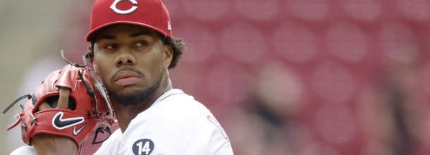 Cincinnati Reds starting pitcher Greene in action in an MLB game