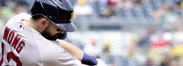 Boston Red Sox baseball star Connor Wong in action in an MLB game