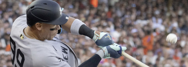 New York Yankees batter Aaron Judge in action in an MLB game