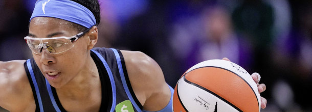 Atlanta Dream basketball star Gray in action in a WNBA playoffs game