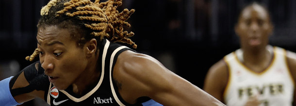Atlanta Dream basketball star Sherrod in action in a WNBA playoffs game