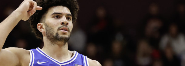 Duke college basketball star Boozer in action in an NCAAB game
