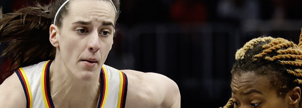 Indiana Fever basketball star Caitlin Clark in action in a WNBA game