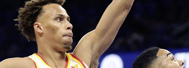 Atlanta Hawks basketball player Dyson Daniels action in the NBA