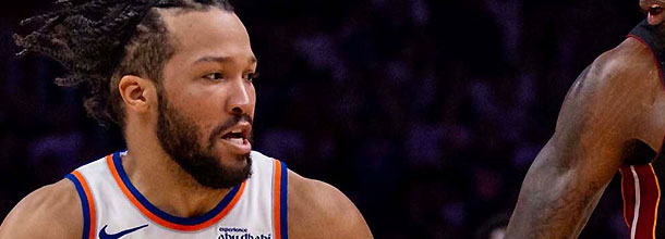 New York Knicks basketball star Jalen Brunson in action in the NBA