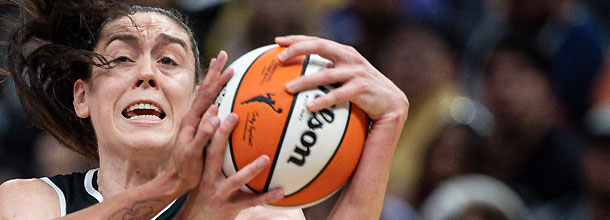 New York Liberty basketball star Breanna Stewart in action in a WNBA game