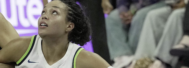 Minnesota Lynx basketball player Heideman in action in an WNBA game