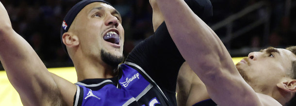 Orlando Magic basketball star Suggs in action in an NBA game