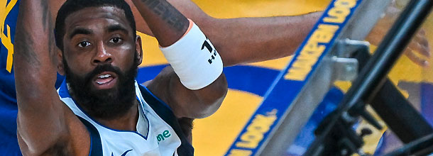 Dallas Mavericks basketball star Kyrie Irving in action in the NBA