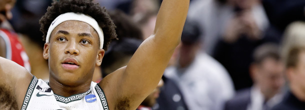 Michigan State Spartans basketball player Fears in action at March Madness