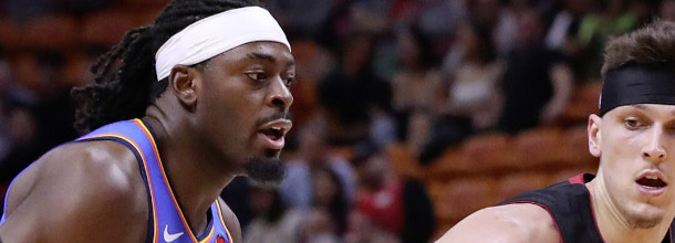 Oklahoma Thunder basketball player Dort in action in an NCAAB game