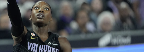 Golden State Valkyries basketball star Charles in action in a WNBA game