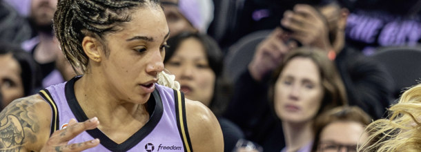 Golden State Valkyries basketball star Williams in action in a WNBA game