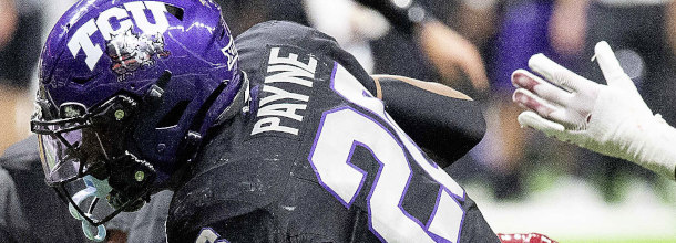 TCU Horned Frogs RB Payne in action in an NCAAF game
