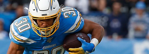 Los Angeles Chargers RB Austin Ekeler in action in an NFL game