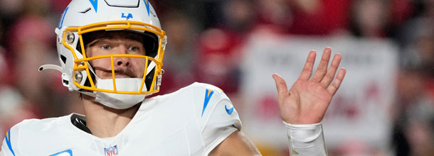 Los Angeles Chargers QB Justin Herbert in action in an NFL game