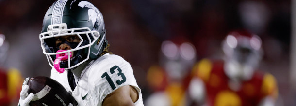 Michigan State Spartans WR McCray in action in an NCAAF game