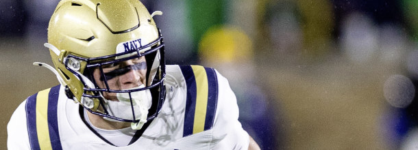 Navy Midshipmen football star Heidenreich in action in an NFL game