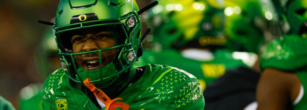 Oregon Ducks football star Tez Johnson in action at an NCAAF game