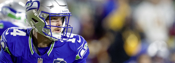 Seattle Seahawks QB Sam Darnold in action in an NFL game