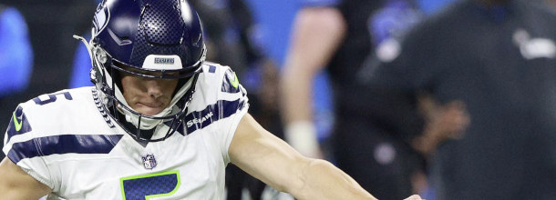 Seattle Seahawks kicker Jason myers in action in an NFL game
