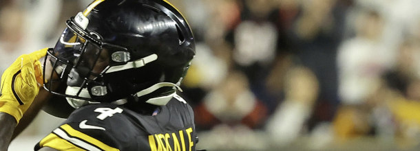 Pittsburgh Steelers WR DK Metcalf action in an NFL game