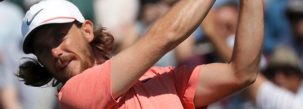 England golf star Tommy Fleetwood hits a tee shot on the PGA Tour