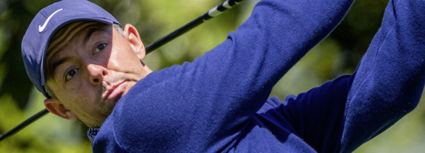 Northern Irish golf star Rory McIlroy tees off on the PGA Tour