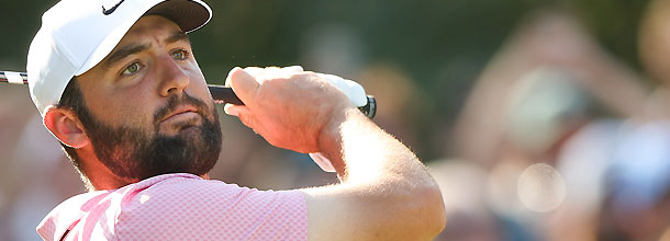 US golf star Scottie Scheffler hits a tee shot on the PGA Tour