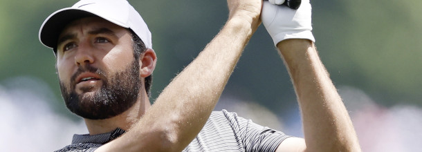 US golf star Scottie Scheffler hits a tee shot on the PGA Tour