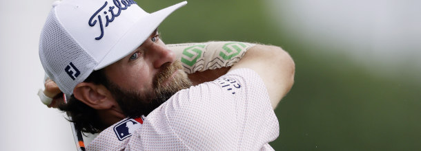 USA golf star Cameron Young hits a tee shot on the PGA Tour