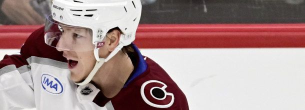 Colorado Avalanche ice hockey player Kelly in action in the NHL