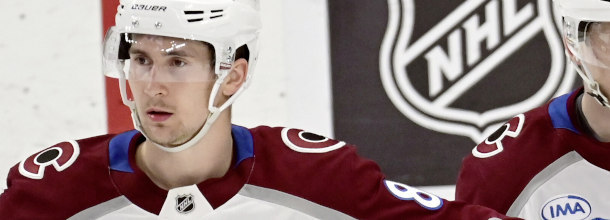 Colorado Avalanche ice hockey star Necas in action in the NHL playoffs