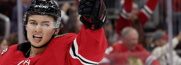Chicago Blackhawks ice hockey star Bedard in action in the NHL