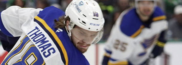 St. Louis Blues ice hockey star Robert Thomas in action in an NHL game