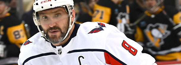 Washington Capitals ice hockey star Ovechkin in action on the NHL ice