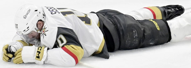 Vegas Golden Knights ice hockey star Sissons in action in the NHL