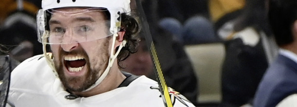 Vegas Golden Knights ice hockey star Mark Stone Howden in action in the NHL.