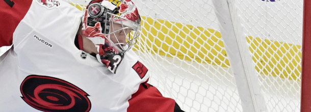 Carolina Hurricanes ice hockey star Andersen in action in the NHL playoffs
