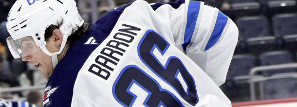 Winnipeg Jets ice hockey star Morgan Barron in action on the NHL ice