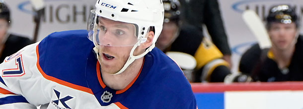 Edmonton Oilers ice hockey star Connor McDavid in action in an NHL game